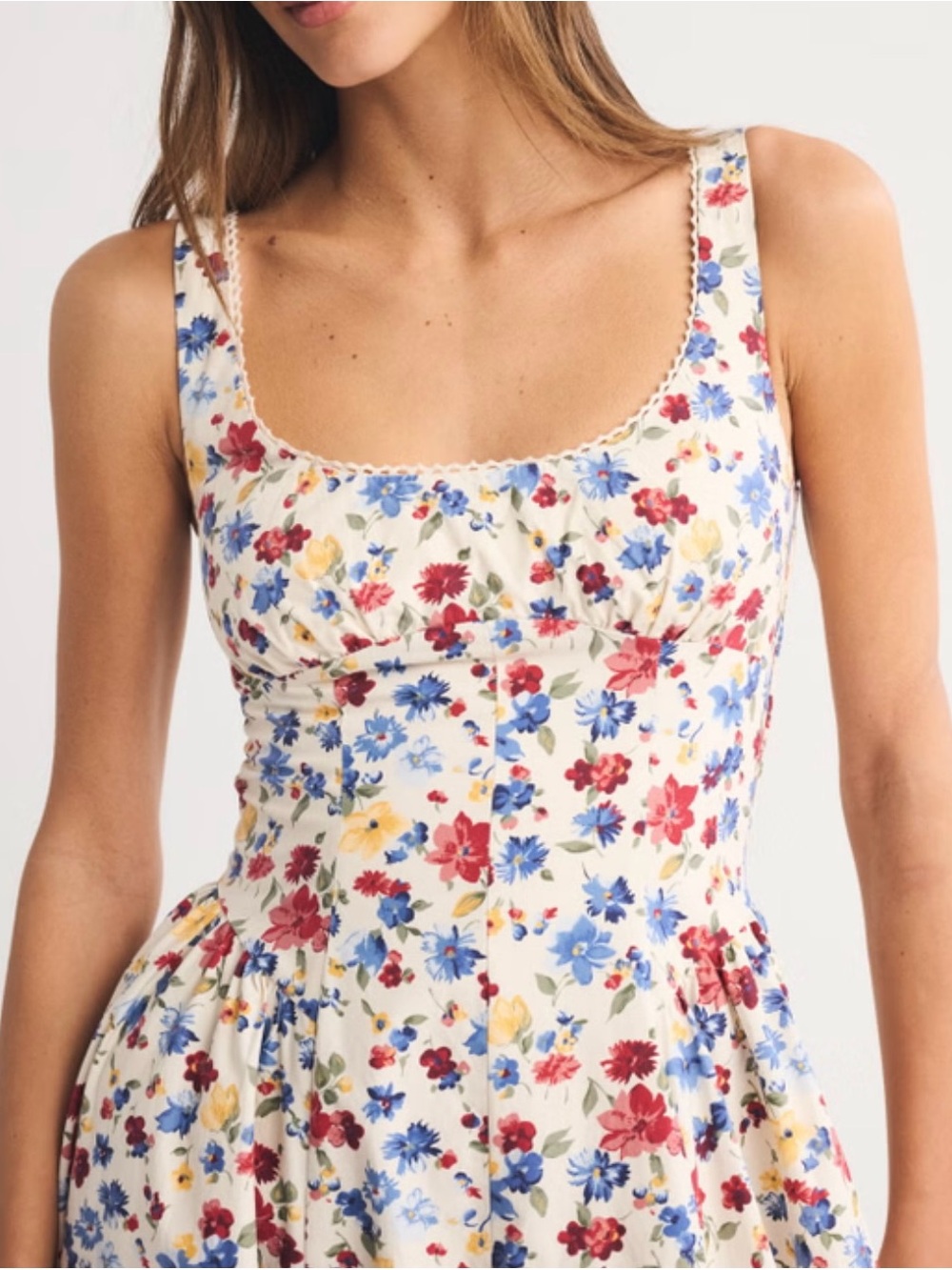 A&F Bra-Free Dylan Midi Dress (Cream Floral - Small Petite)! - Picture 3 of 5